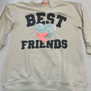 SFERRA Kids Sweatshirt - Cream with Black and Pink Accents